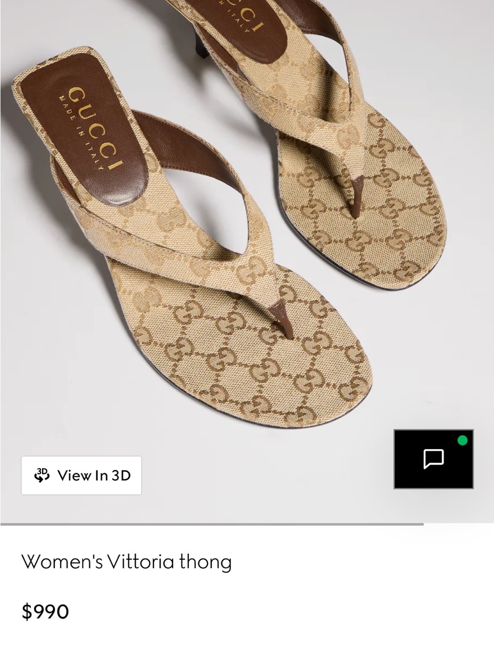 Gucci Beige Monogram Canvas Thong Mules - Picture 2 of 8